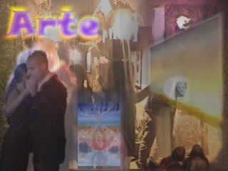 Arte en Fiesta. Muestra Interdisciplinaria. Rosario, Argentina 2002.
Dibujo, Pintura, Escultura, M�sica, Teatro, Danza, Cine, Video, Indumentaria.
	La muestra del pasillo de calle Jujuy al 1400.
	  Haga Click para entrar.